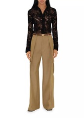 Burberry Wide-Leg Wool Cargo Pants