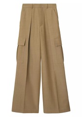 Burberry Wide-Leg Wool Cargo Pants