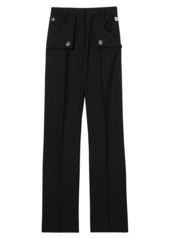 Burberry Zohra Button Pocket Wool & Mohair Pants