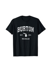 Burton Michigan MI Vintage Athletic Sports Design T-Shirt