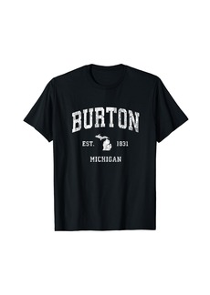Burton Michigan MI Vintage Athletic Sports Design T-Shirt
