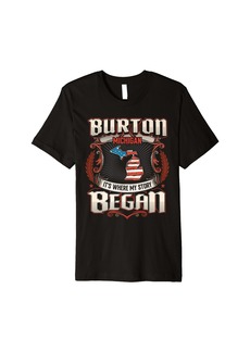 Burton Michigan USA Flag Independence Day Premium T-Shirt