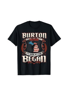 Burton Michigan USA Flag Independence Day T-Shirt