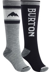 Burton Women's Weekend Midweight Ski Socks – 2 Pack, Small/Medium, Black