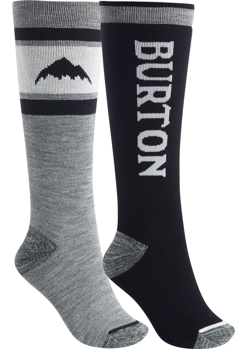 Burton Women's Weekend Midweight Ski Socks – 2 Pack, Small/Medium, Black | Father's Day Gift Idea