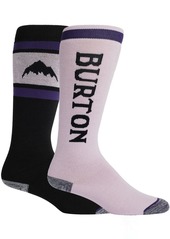 Burton Women's Weekend Midweight Ski Socks – 2 Pack, Small/Medium, Black