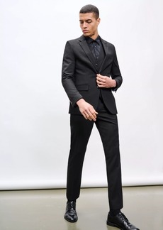 Burton Mens Essential Single-Breasted Slim Suit Jacket In Black - 46R - Also in: 44R, 38S