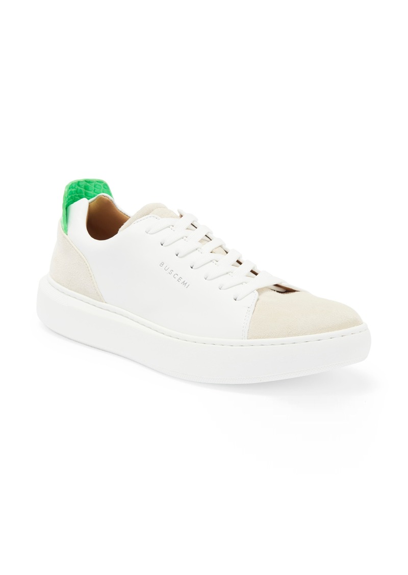 Buscemi Uno Croc Embossed Sneaker in White/Green at Nordstrom Rack