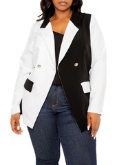 BUXOM COUTURE Contrast Double Breasted Blazer