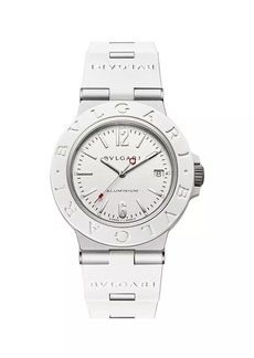 Bvlgari Aluminum White Automatic Special Edition Aluminum & Rubber Watch/40MM