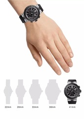 Bvlgari Black Aluminium-Titanium & Rubber Chronograph Bracelet Watch