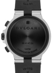 Bvlgari Black Aluminium-Titanium & Rubber Chronograph Bracelet Watch