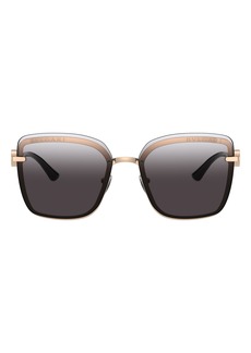 BVLGARI 59mm Square Sunglasses in Pink Gold/Grey Gradient at Nordstrom