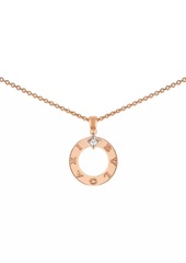 BVLGARI BVLGARI 18K Rose Gold & 0.09 TCW Diamond Circle Pendant Necklace