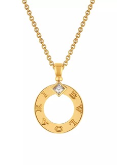 BVLGARI BVLGARI 18K Yellow Gold & 0.09 TCW Diamond Circle Pendant Necklace
