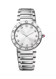 BVLGARI BVLGARI LADY Stainless Steel & Diamond Bracelet Watch