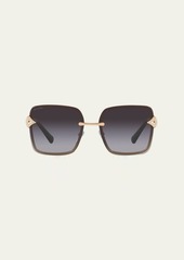 BVLGARI Oversized Embellished Square Metal Sunglasses