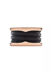 Bvlgari B.zero1 18K Rose Gold & Black Ceramic 4-Band Ring