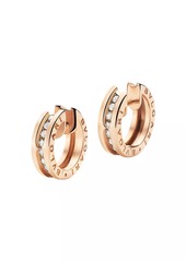 Bvlgari B.Zero1 18K Rose Gold & Diamond Huggie Hoop Earrings