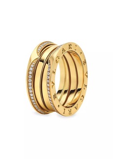 Bvlgari B.zero1 18K Yellow Gold & 0.43 TCW Diamond 3-Band Ring
