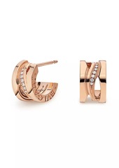 Bvlgari B.zero1 Design Legend 18K Rose Gold & Pavé Diamond Hoop Earrings