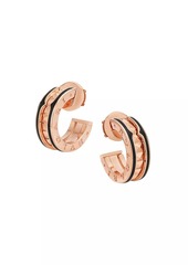 Bvlgari B.zero1 Rock 18K Rose Gold & Black Ceramic Hoop Earrings