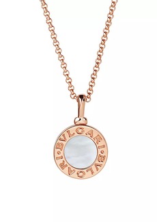 Bvlgari Classic 18K Rose Gold & Mother-of-Pearl Pendant Necklace