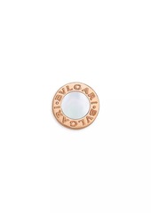 Bvlgari Classic 18K Rose Gold & Mother-Of-Pearl Round Single Stud Earring