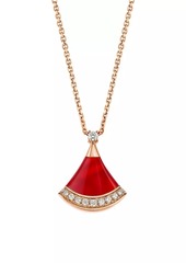 Bvlgari Divas' Dream 18K Rose Gold, Carnelian & 0.13 TCW Diamond Pendant Necklace