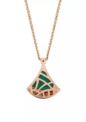 Bvlgari Divas' Dream 18K Rose Gold, Malachite & 0.13 TCW Diamond Pendant Necklace