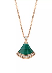 Bvlgari Divas' Dream 18K Rose Gold, Malachite & 0.13 TCW Diamond Pendant Necklace