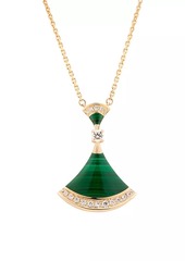 Bvlgari Divas' Dream 18K Rose Gold, Malachite & Diamond Pendant Necklace