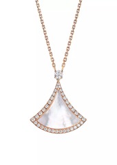 Bvlgari Divas' Dream 18K Rose Gold, Mother-Of-Pearl, & Diamond Pendant Necklace