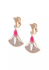 Bvlgari Divissima Diva 18K Pink Gold, 2.21 TCW Diamond, Mother-Of-Pearl & Rubellite Drop Earrings