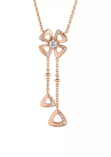 Bvlgari Fiorever 18K Pink Gold & 0.19 TCW Diamond Slider Pendant Necklace
