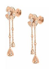 Bvlgari Fiorever 18K Pink Gold & 0.38 TCW Diamond Drop Earrings