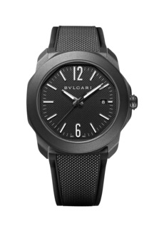 Bvlgari Octo Roma Black Stainless Steel, Rubber & Alligator Leather Strap Watch/41MM