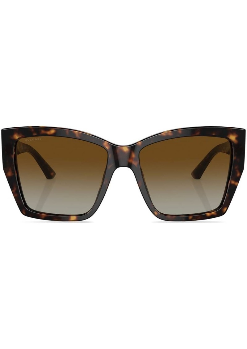 Bvlgari oversize-frame logo-plaque sunglasses