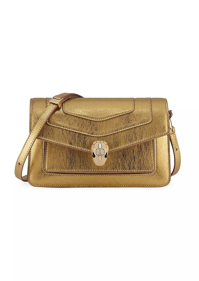 Bvlgari Serpenti Forever Flap Cover Leather Crossbody Bag