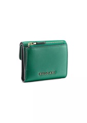 Bvlgari Serpenti Leather Compact Trifold Wallet