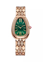 Bvlgari Serpenti Seduttori 18K Rose Gold & 0.13 TCW Diamond Bracelet Watch/33MM