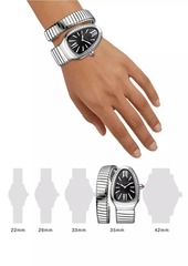 Bvlgari Serpenti Seduttori Stainless Steel, Diamond & Black Dial Bracelet Watch