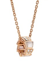 Bvlgari Serpenti Viper 18K Rose Gold, Diamond & Mother-Of-Pearl Pendant Necklace