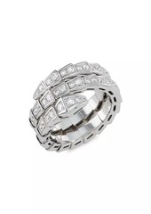 Bvlgari Serpenti Viper 18K White Gold & Pavé Diamond 2-Coil Ring