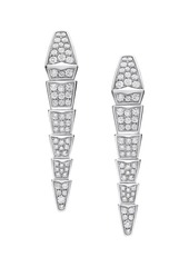Bvlgari Serpenti Viper 18K White Gold & Pavè Diamond Drop Earrings