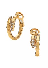 Bvlgari Serpenti Viper 18K Yellow Gold & 0.18 TCW Diamond Hoop Earrings