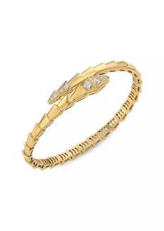 Bvlgari Serpenti Viper 18K Yellow Gold & Diamond Bangle Bracelet
