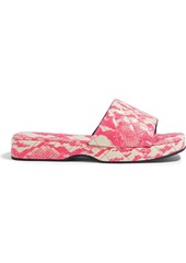 By Far - Lilo quilted snake-effect leather slides - Animal print - EU 35
