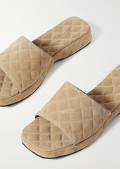 By Far - Lilo quilted suede slides - Neutral - EU 36