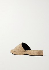 By Far - Lilo quilted suede slides - Neutral - EU 36